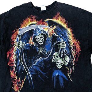 Vintage Grim Reaper Skull Shirt XXL